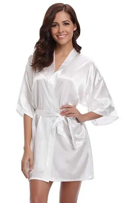 Navy Blue Silk Robe