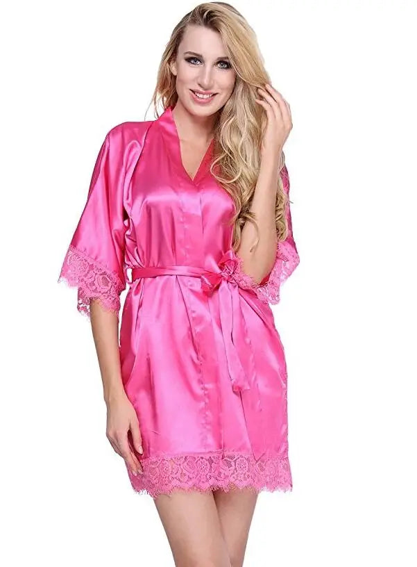 Satin Lace Bridal Robe