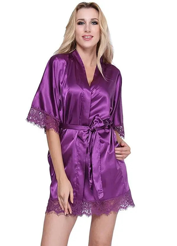 Satin Lace Bridal Robe