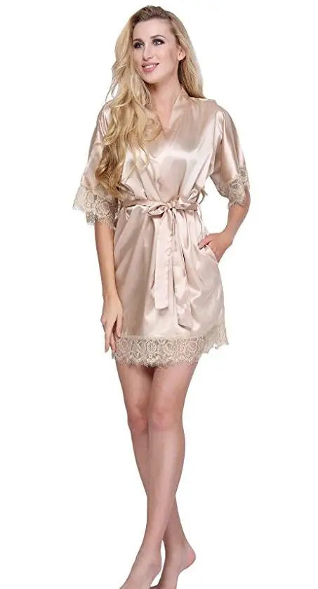 Satin Lace Bridal Robe