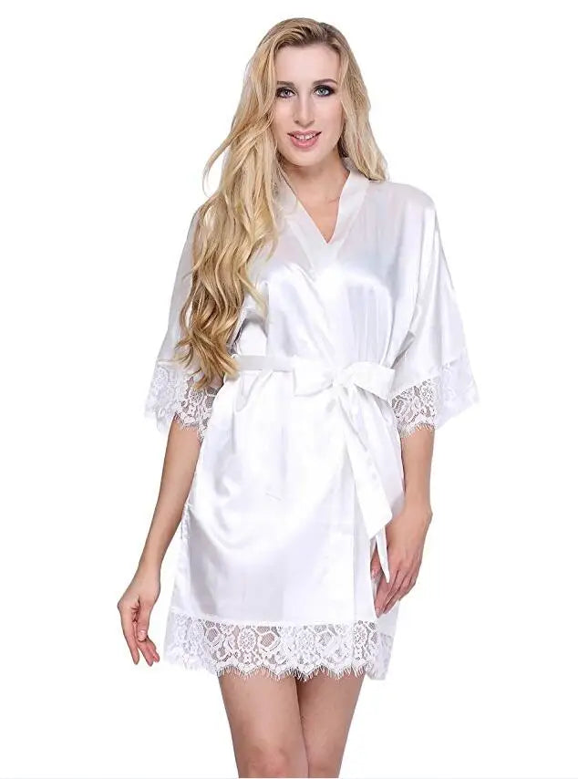Satin Lace Bridal Robe