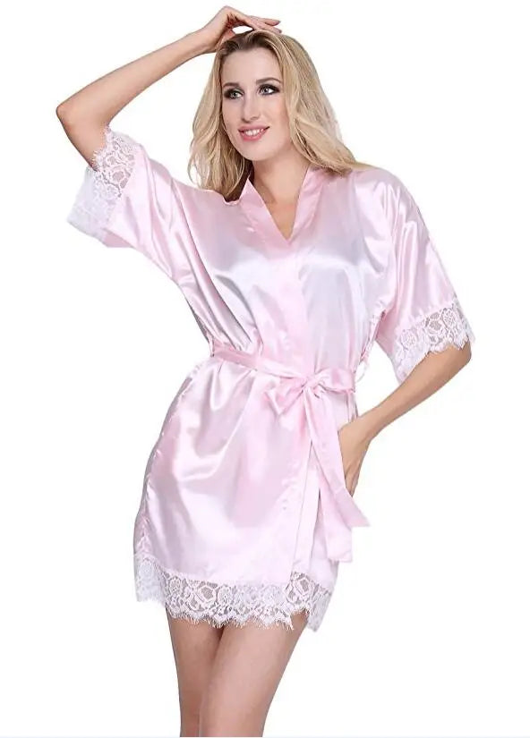 Satin Lace Bridal Robe