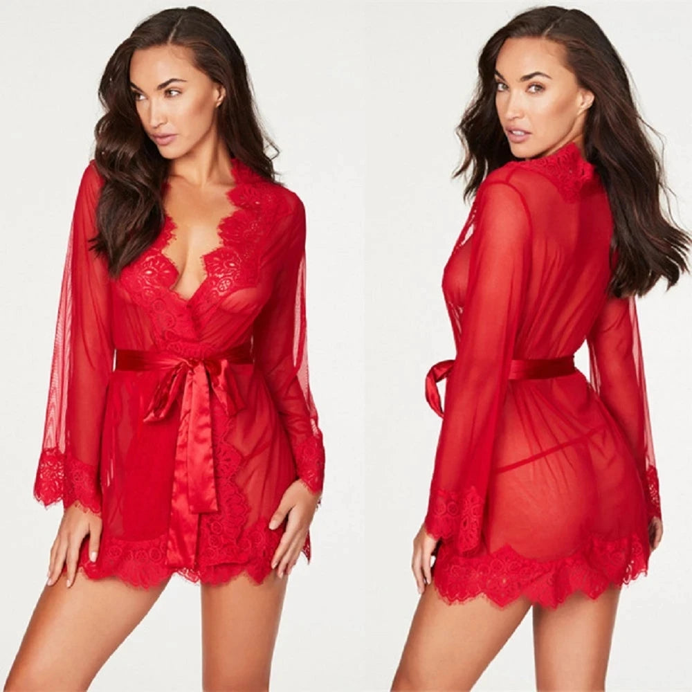 Plus Size Red Satin Nightdress