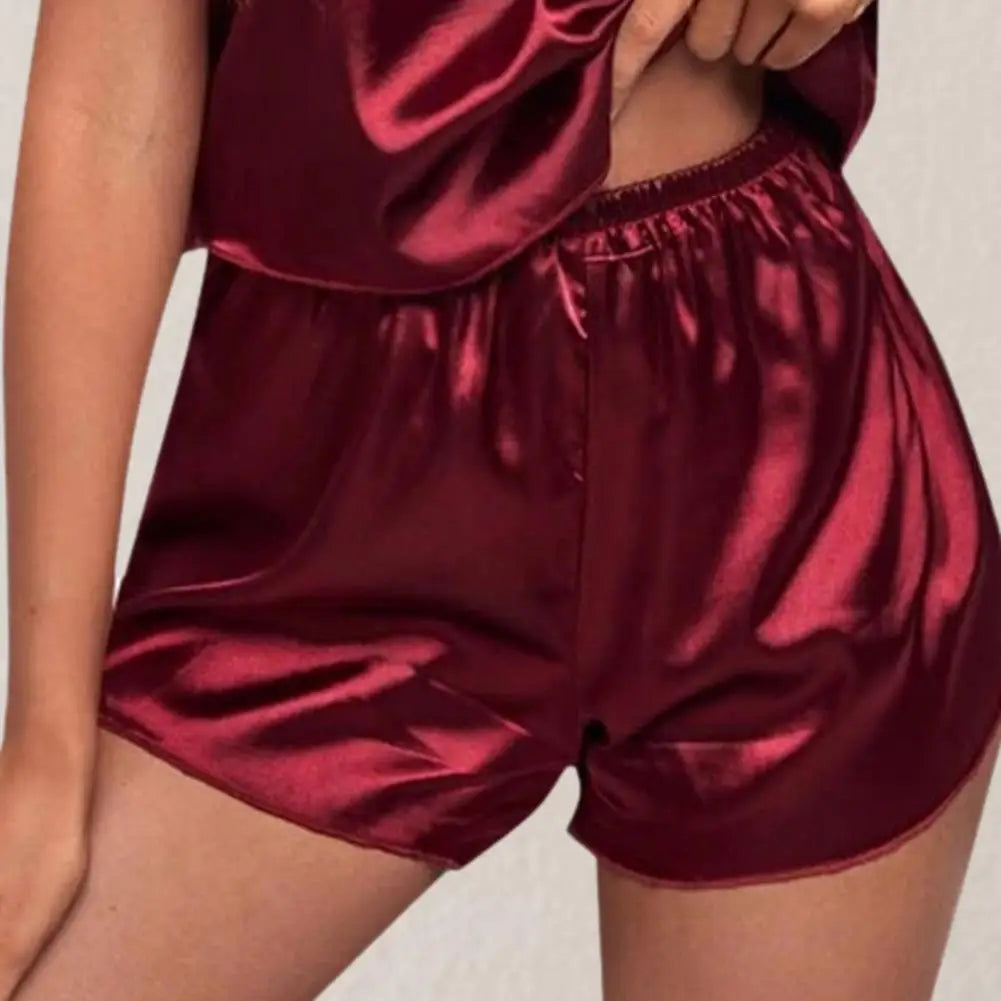 Heart Print Satin Pajama Set