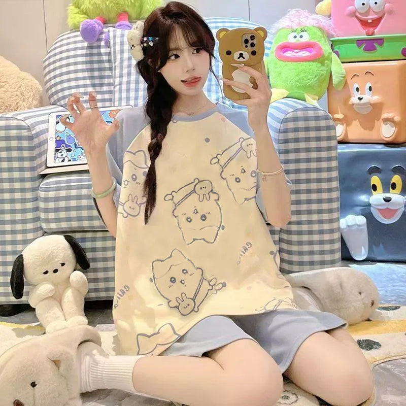 Cartoon Short Sleeve Pajama Set