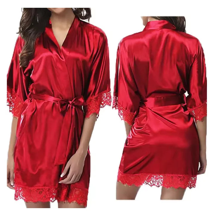 Satin Lace Bridal Robe