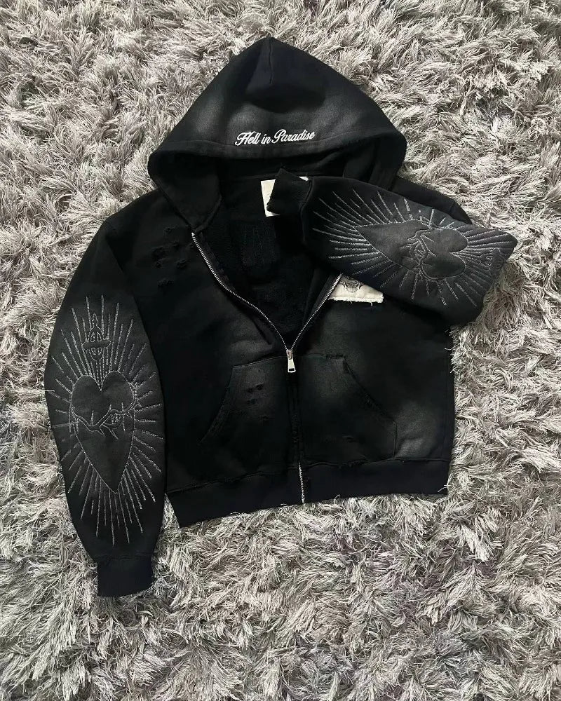 Gothic Letter Patch Hoodie