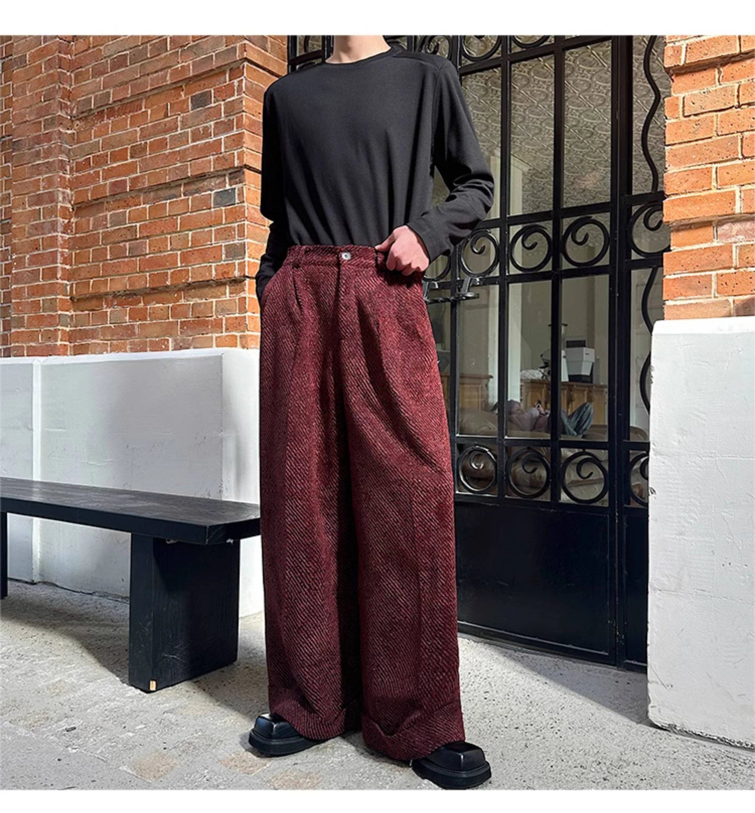 Velvet Wide-Leg Trousers