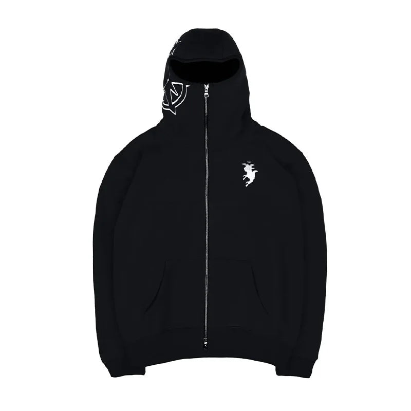Vintage Pattern Zip Hoodie