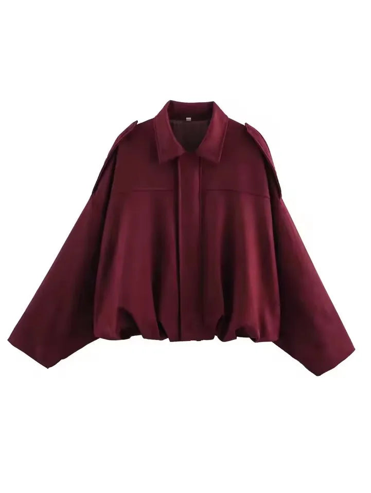 Green Suede Oversized Bomber