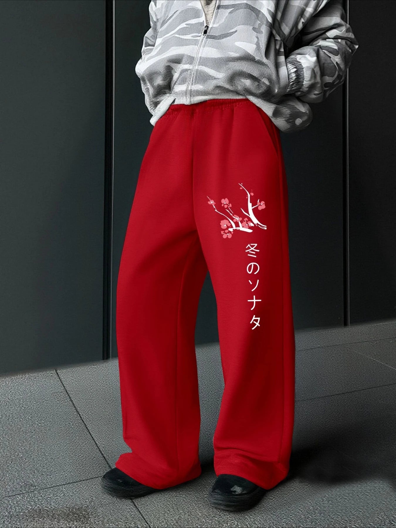 Japanese Dragon Wide-Leg Pants