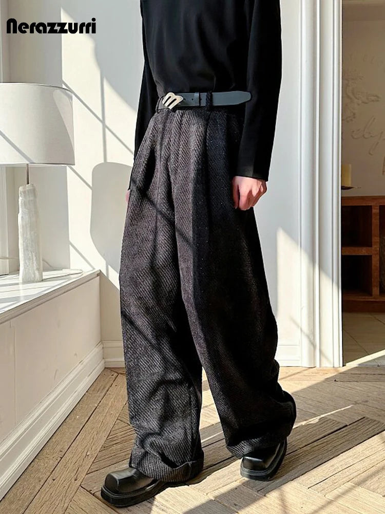 Velvet Wide-Leg Trousers