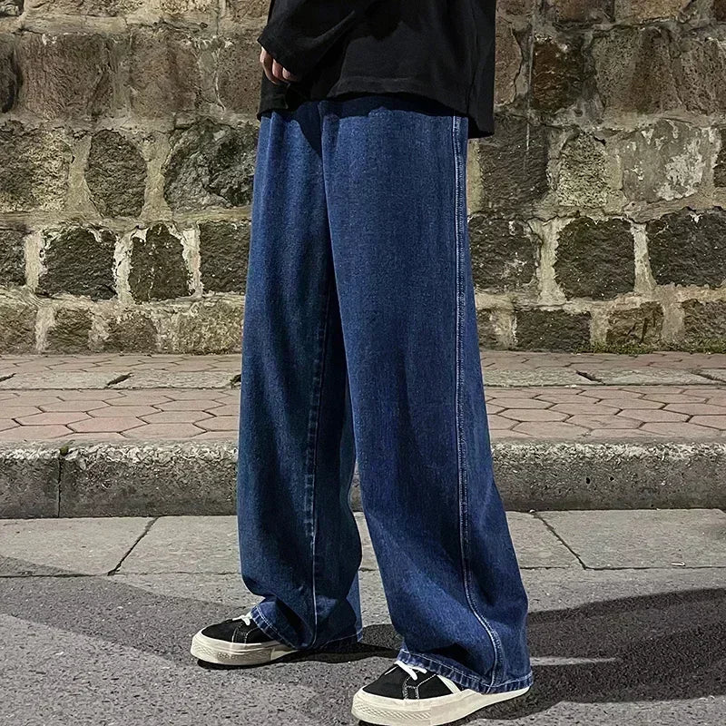 Black Light-Blue Wide-Leg Jeans
