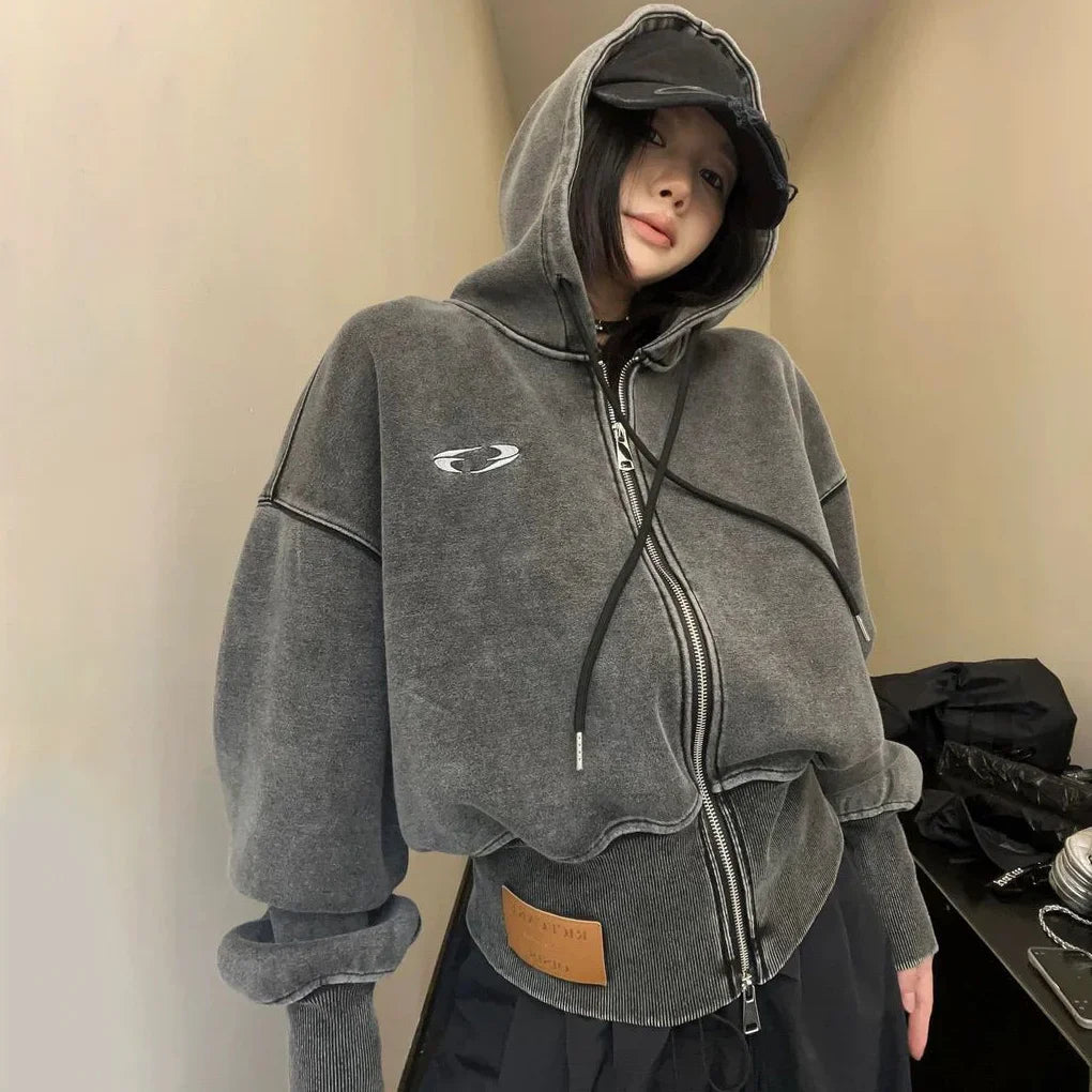 Vintage Washed Zip Hoodie
