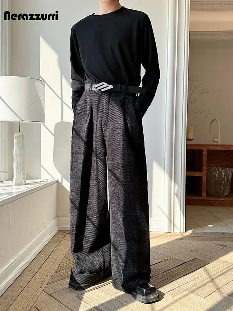 Velvet Wide-Leg Trousers