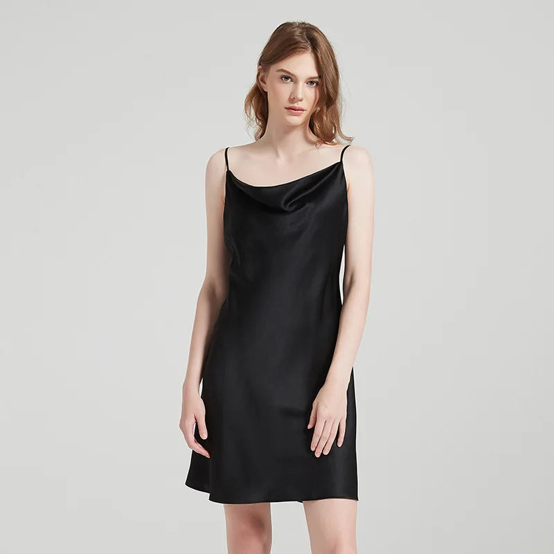 Black Silk Bias Nightgown