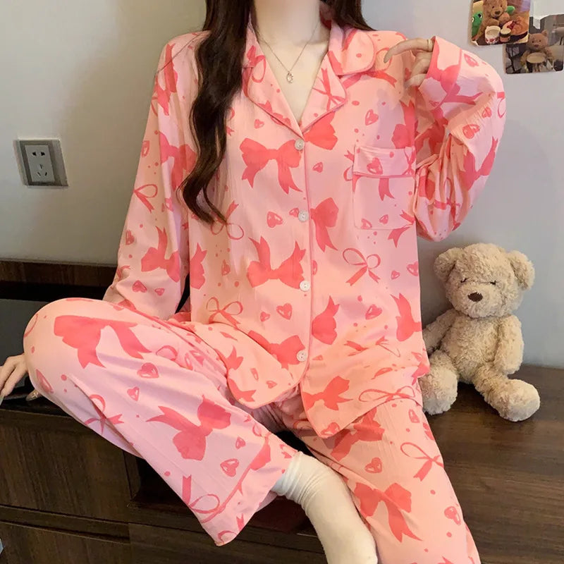 Butterfly Print Pajama Set