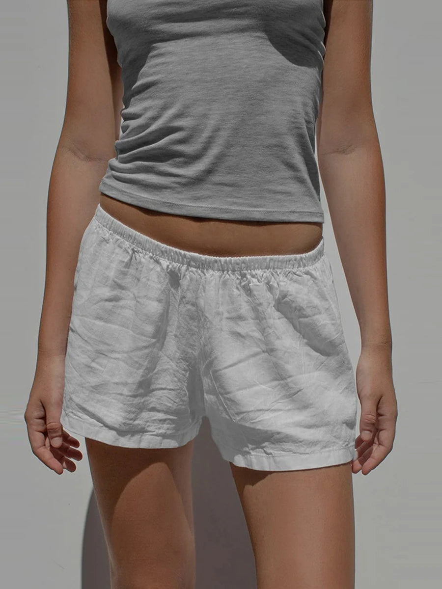 Striped Elastic Lounge Shorts