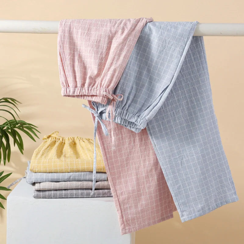 Plaid Cotton Pajama Pants
