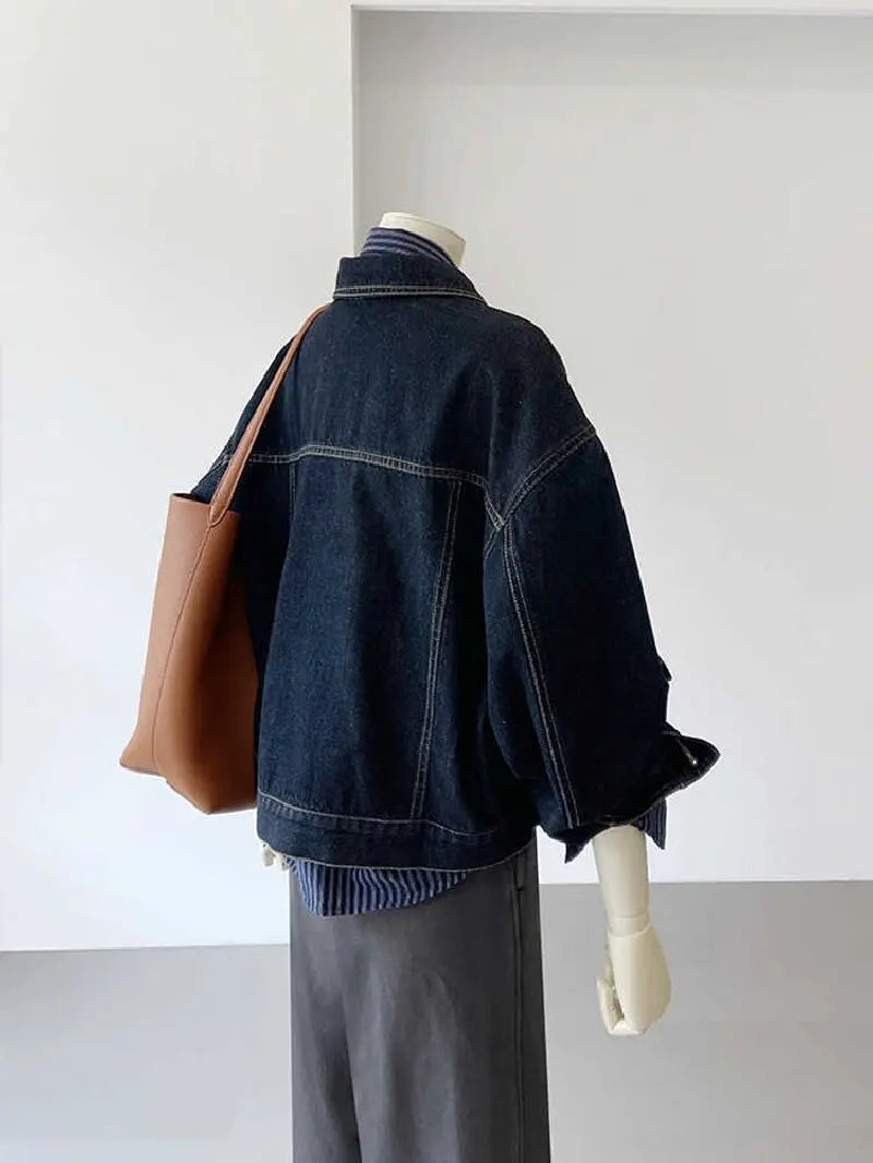 Washed Oversized Denim Workwear Jacket