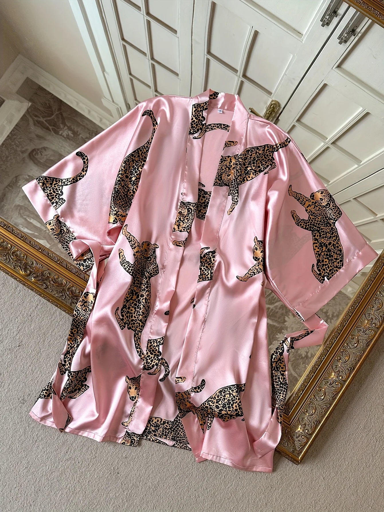 Floral Satin Kimono Robe