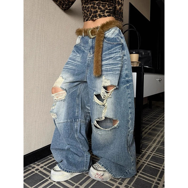 Y2K Ripped Baggy Jeans