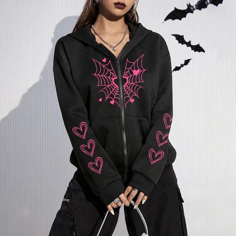 Spider Web Heart Hoodie