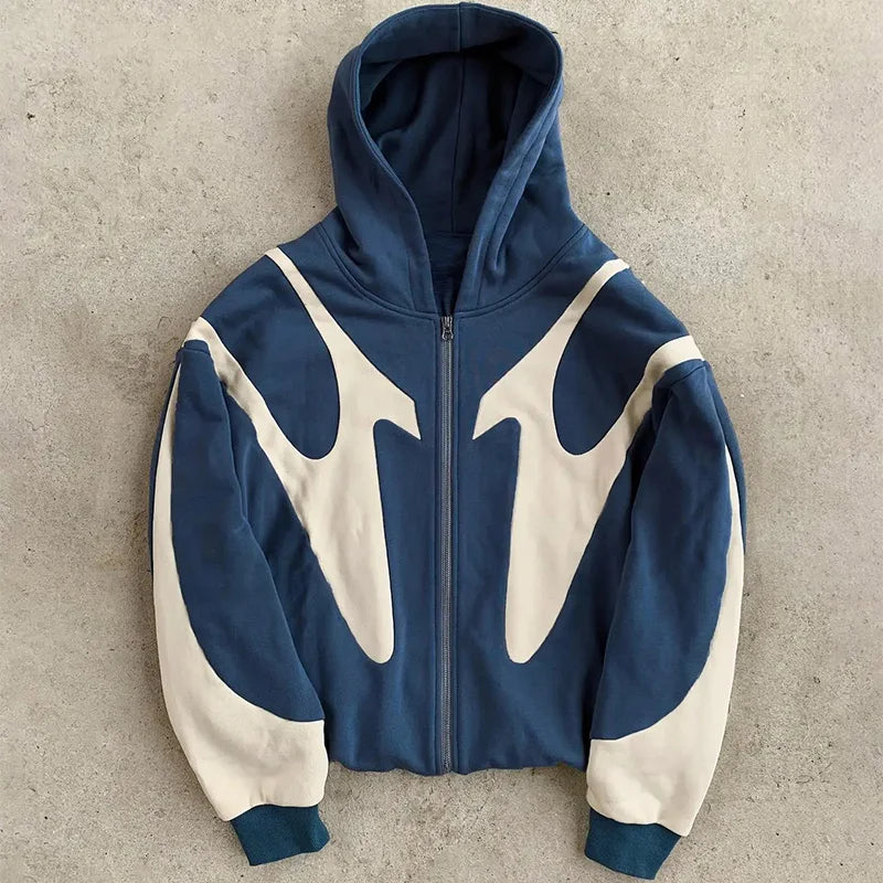 Devil Pattern Zip Hoodie