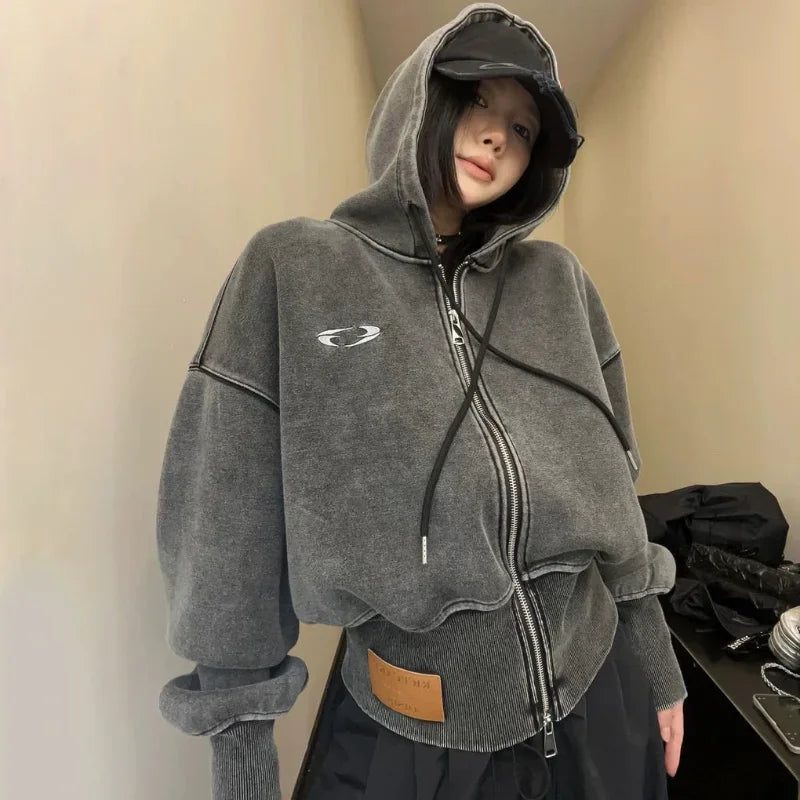 Vintage Washed Zip Hoodie