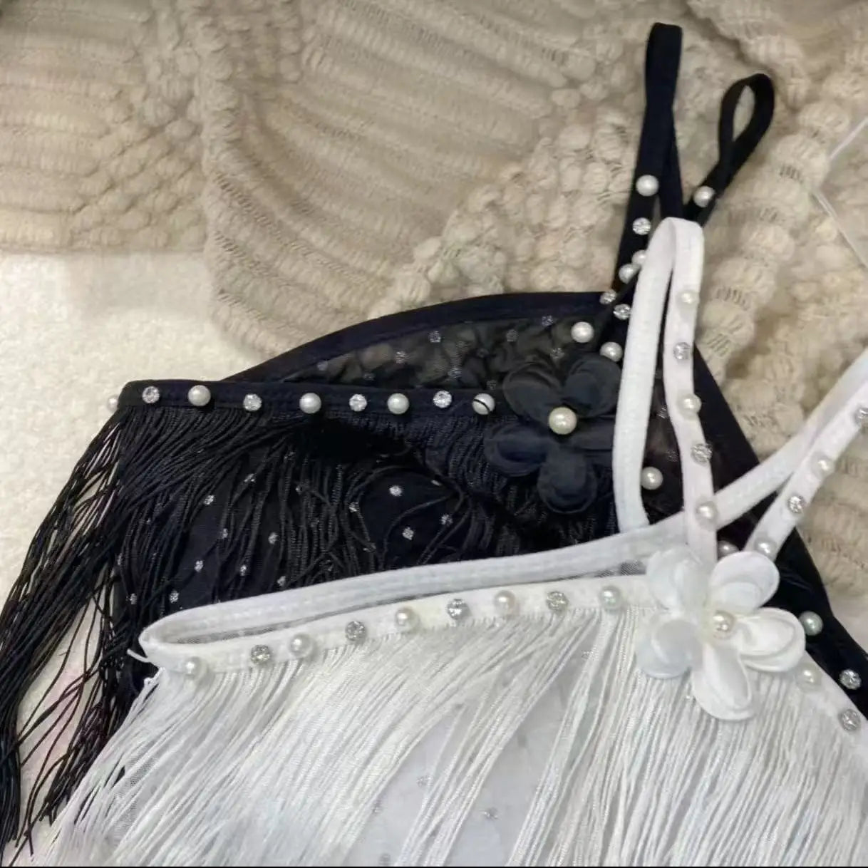 Pearl Tassel Halter Top