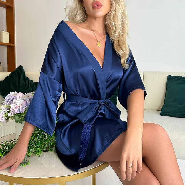 Rose Stripe Morning Robe