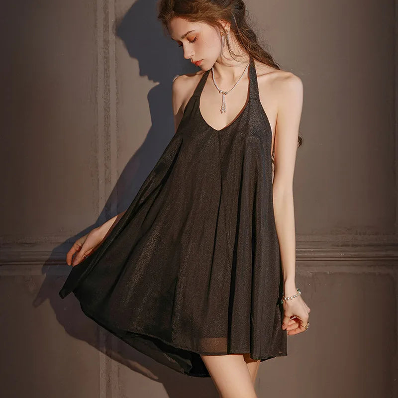 Backless Satin Slip Dress