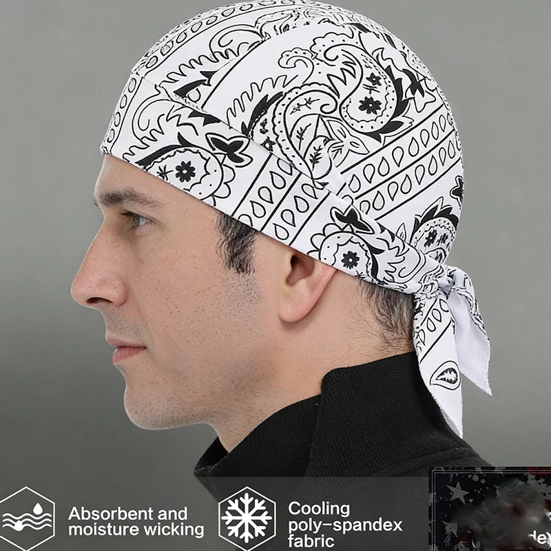 Summer Unisex Hat Breathable Lightweight Pirate Head Scarf Outdoor Fashion Cycling Hiking Windproof Sunscreen Head Scarf