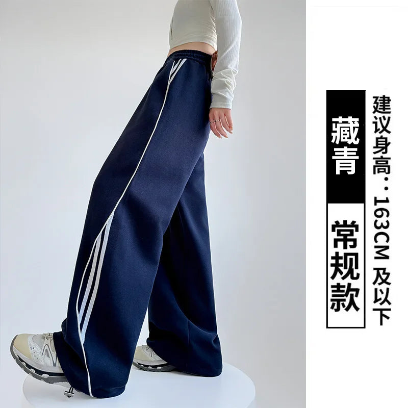 Striped Wide-Leg Sweatpants