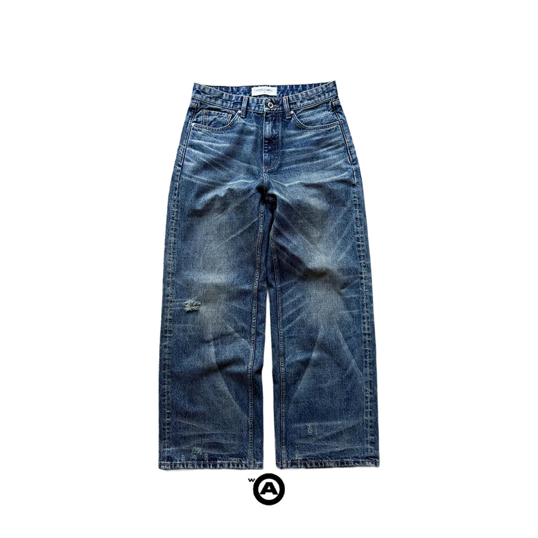 Embroidered Wide-Leg Jeans