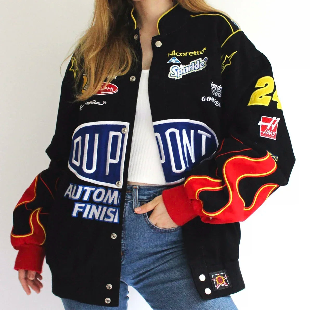 Blue Printed Hip-Hop Jacket