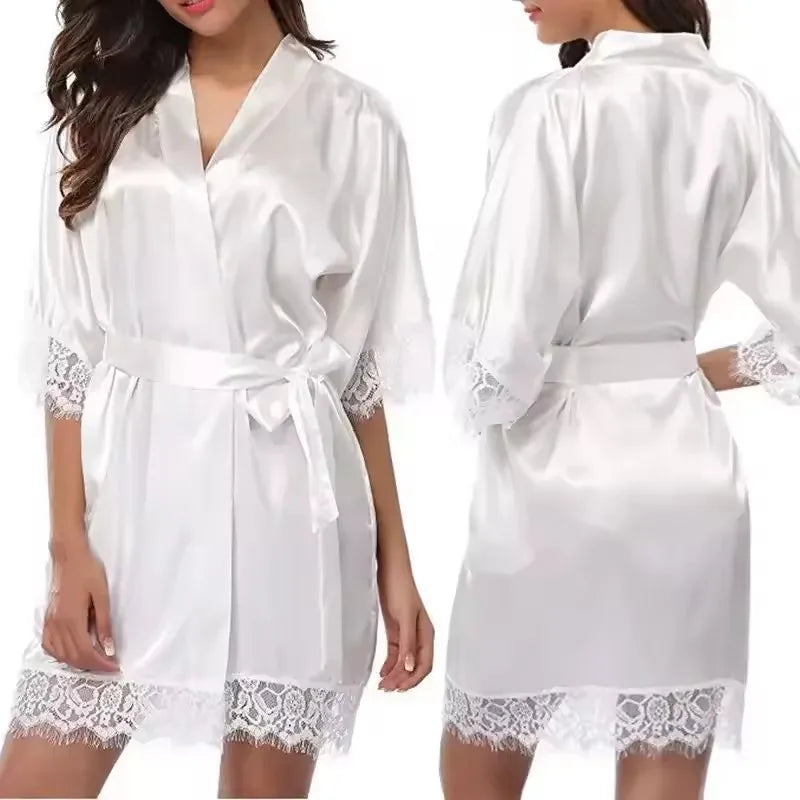 Satin Lace Bridal Robe