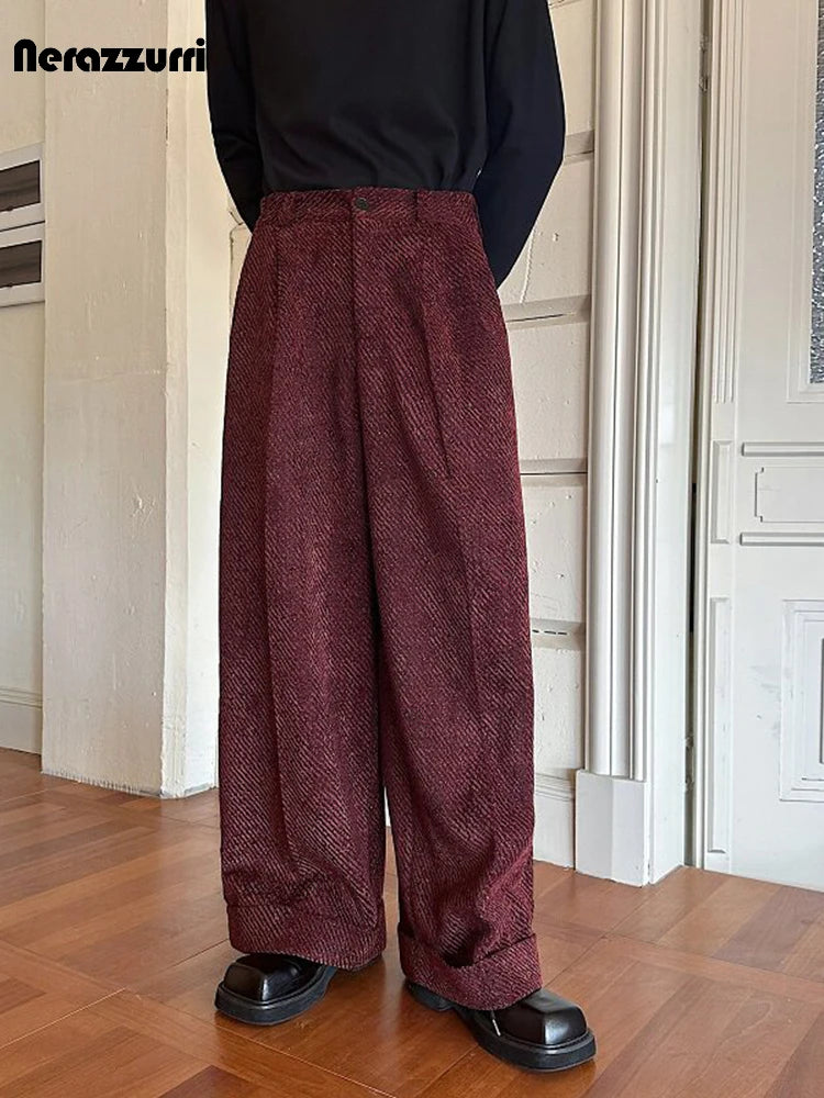Velvet Wide-Leg Trousers