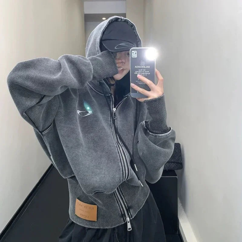 Vintage Washed Zip Hoodie