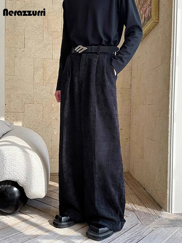 Velvet Wide-Leg Trousers