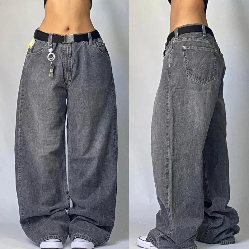 Washed Multi-Pocket Baggy Jeans