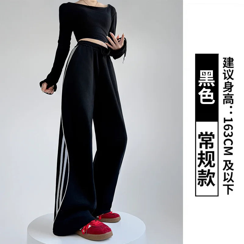 Striped Wide-Leg Sweatpants