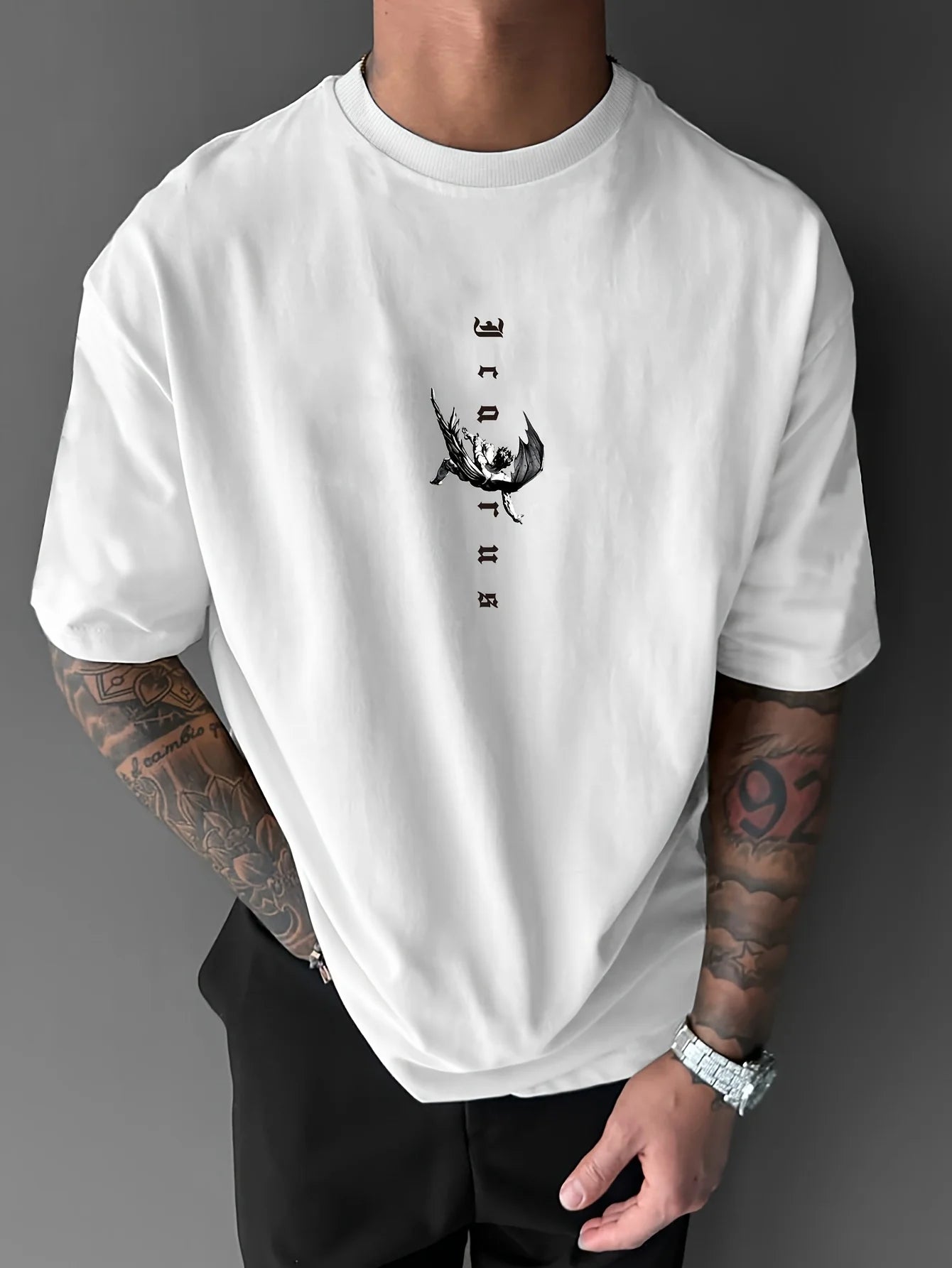 Best-selling Art Wing Print 100% Cotton Men Woment T-shirt Summer Autumn Daily Outdoor Sports Casual Loose Street Short Sleeve