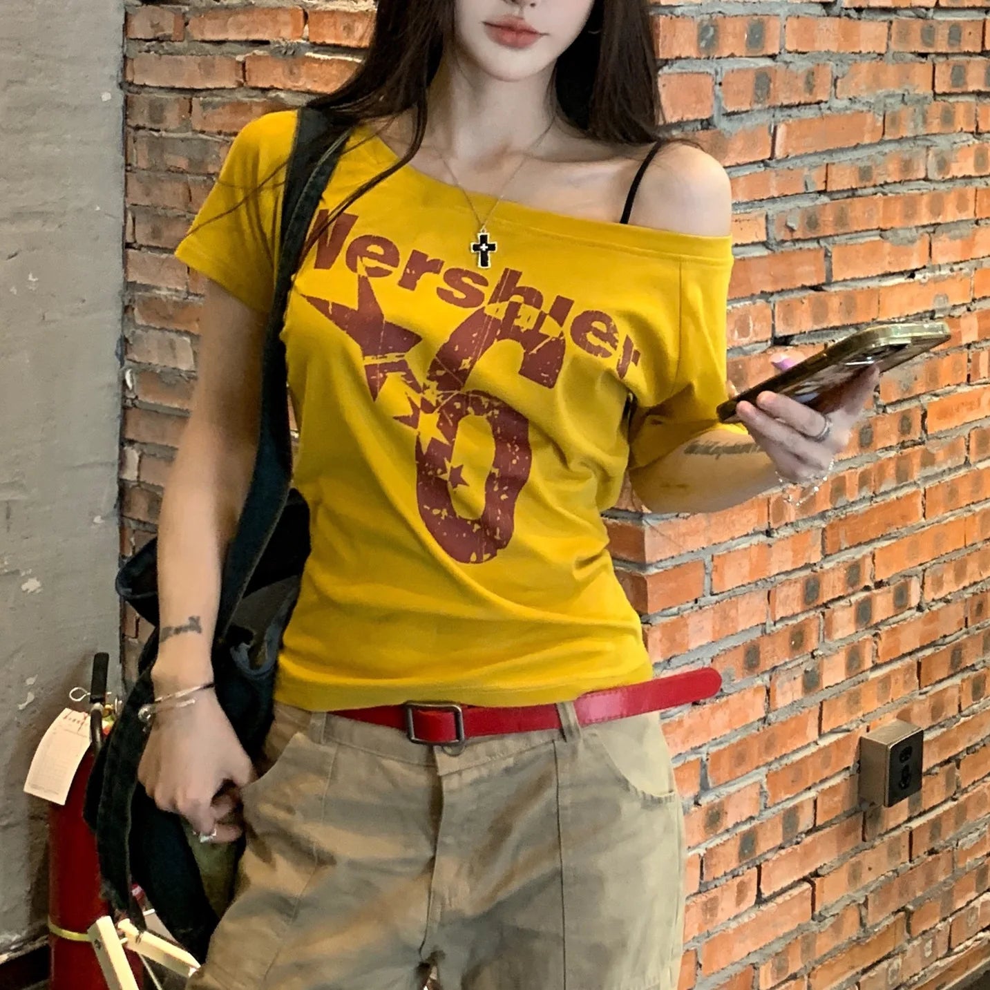 Letter Print Slim Tee