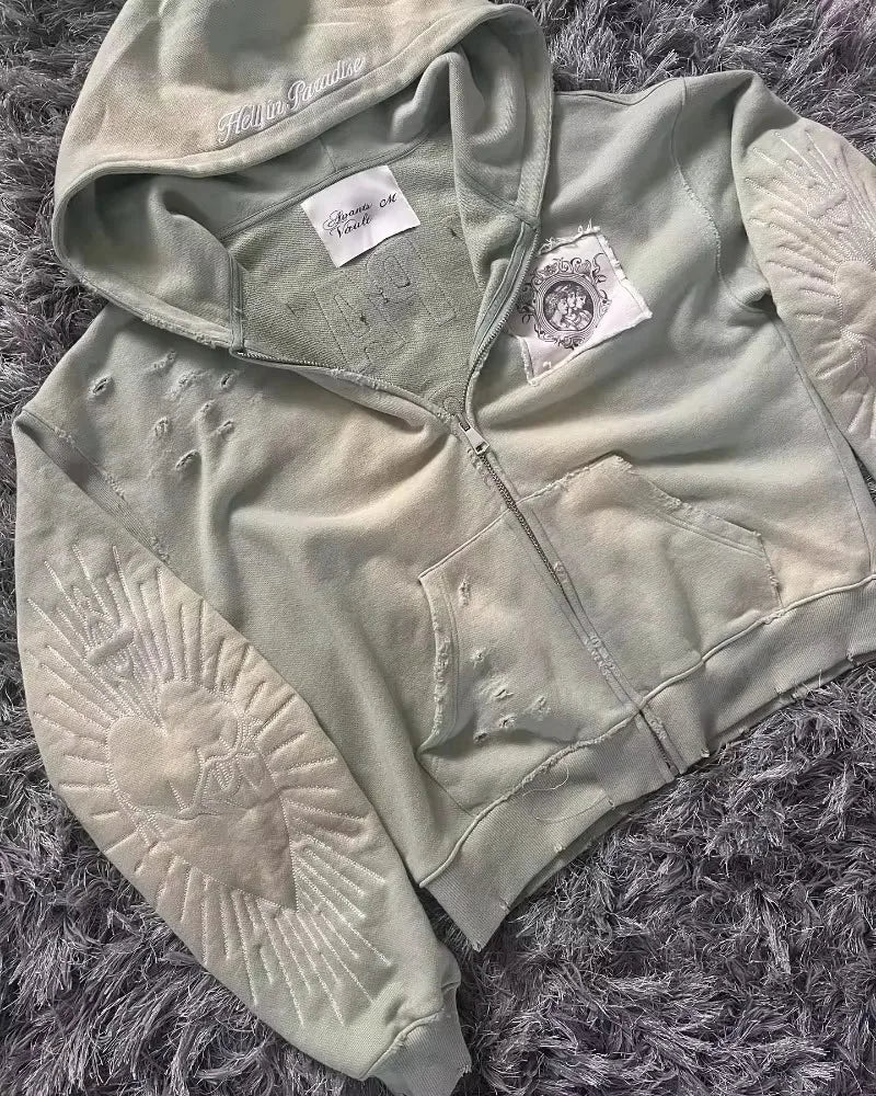 Gothic Letter Patch Hoodie