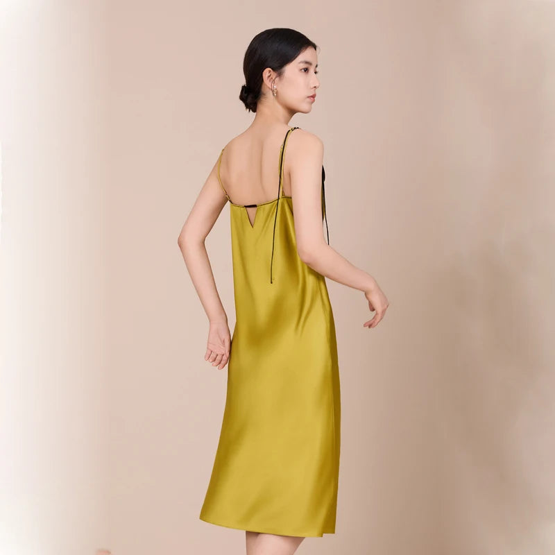 Satin Ruffle Slip Dress