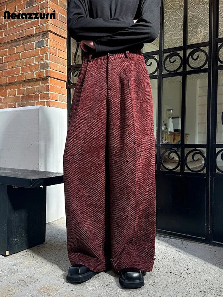 Velvet Wide-Leg Trousers