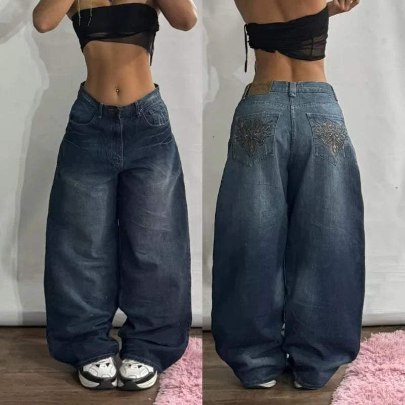 Washed Multi-Pocket Baggy Jeans