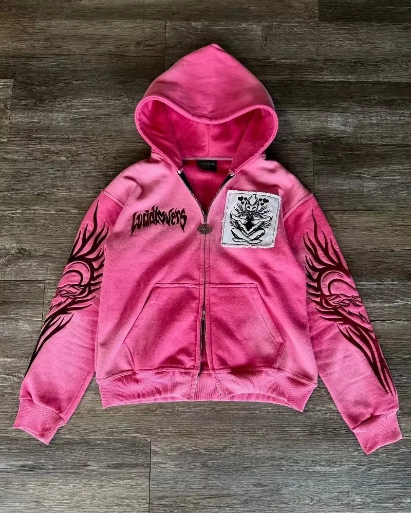 Gothic Letter Patch Hoodie
