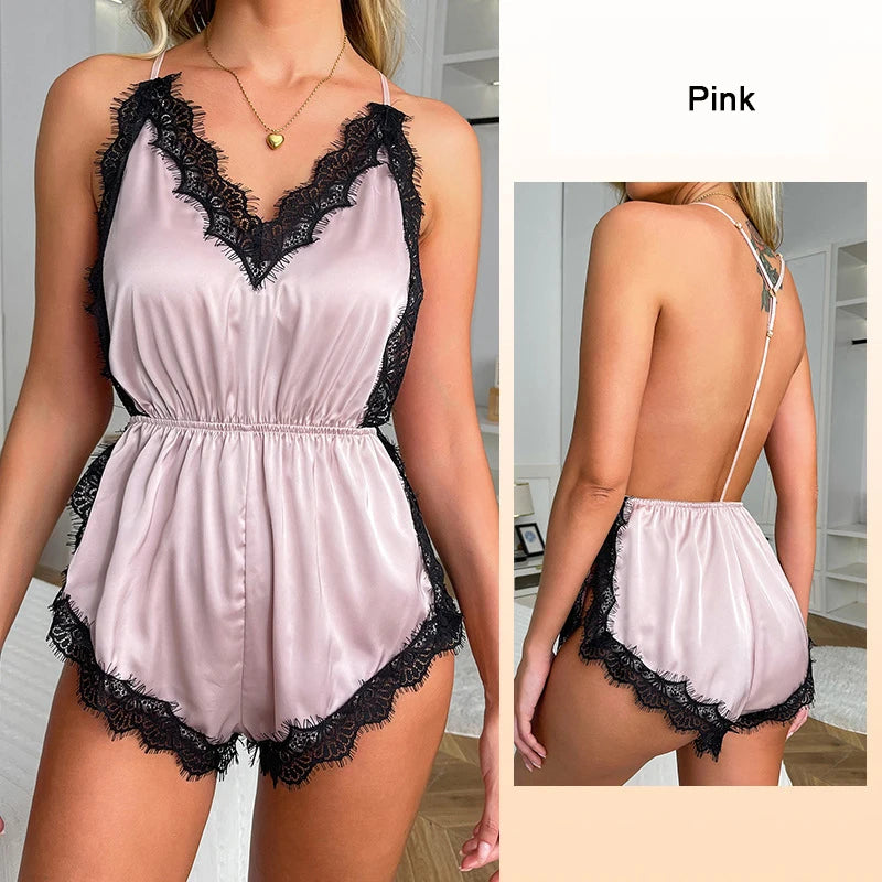V-Neck One-Piece Pajama